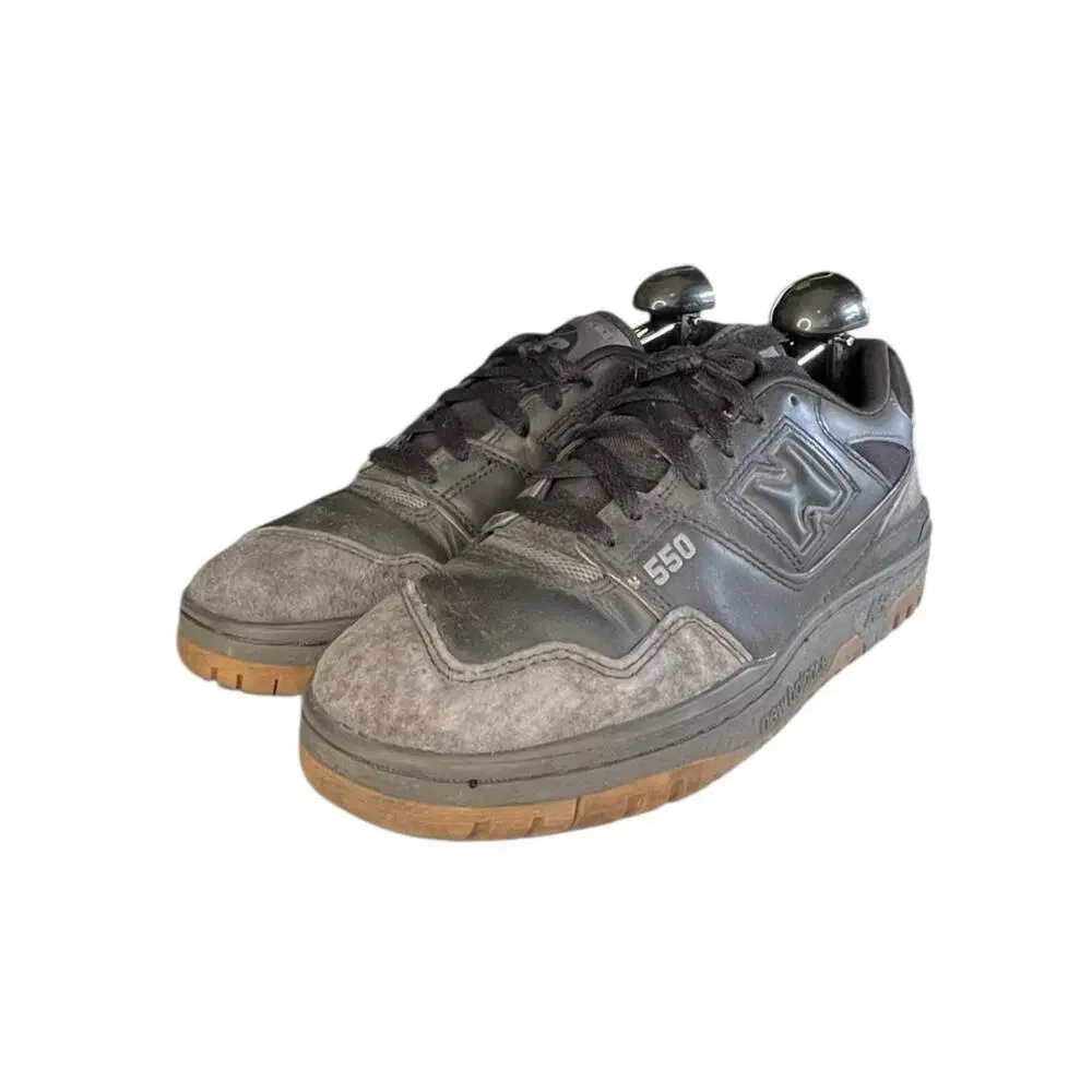 New Balance Unisex 550 BB550BGU Black Lace-Up Sneakers Shoes Size M8 W9.5